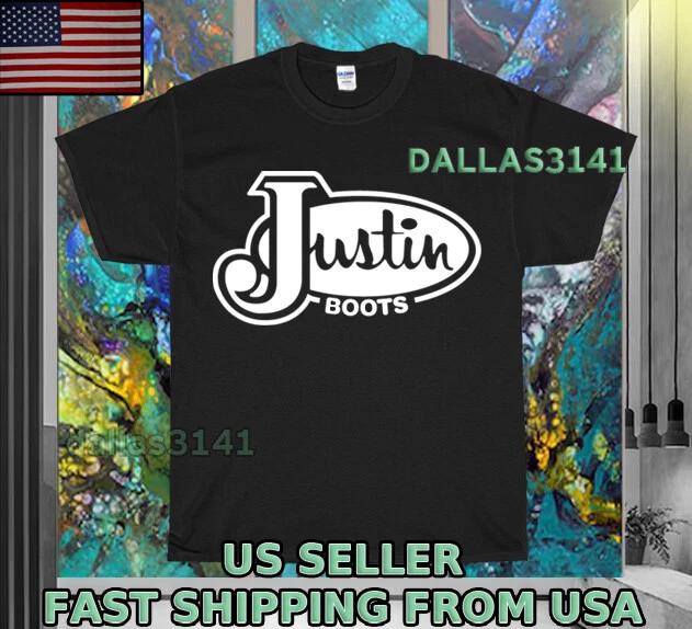 NEW SHIRT JUSTIN BOOTS LOGO T-Sirt UNISEX FUNNY MEN S SIZE S-5XL M