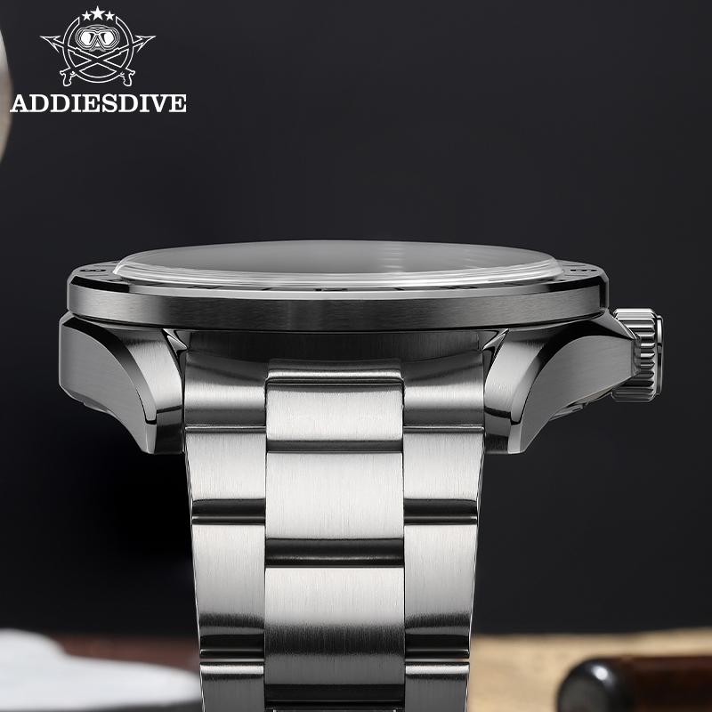 ADDIESDIVE Luxury GMT Quartz Watch Swiss Ronda 515-24H Dial 38mm Stainless Steel 200M Water Resistant Sapphire Glass Wristwatch