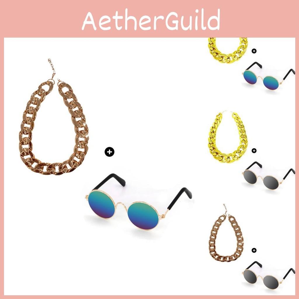 Cute Trendy And Pet Party Accessories Necklace With Sunglasses For Dogs And Cats