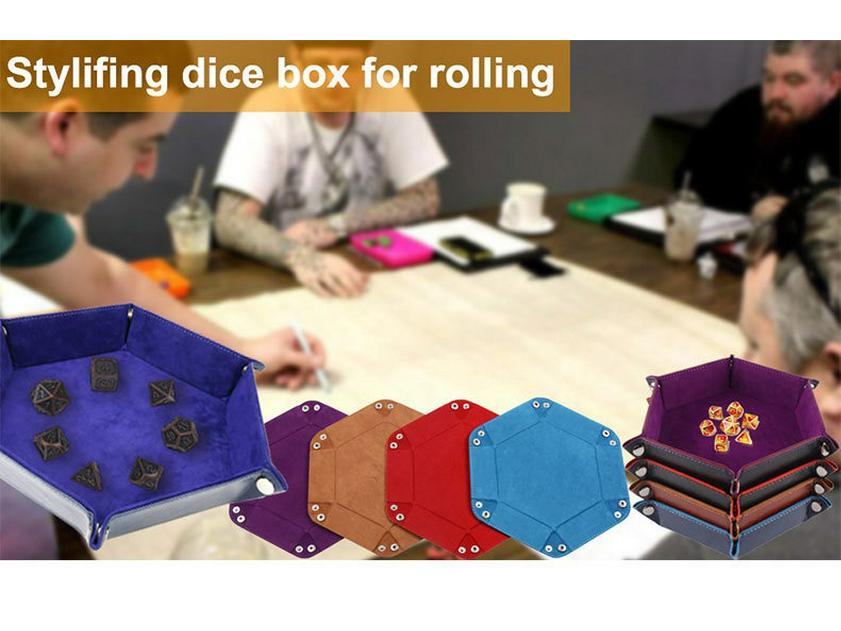 Hexagonal Velvet Foldable Dice Storage Tray