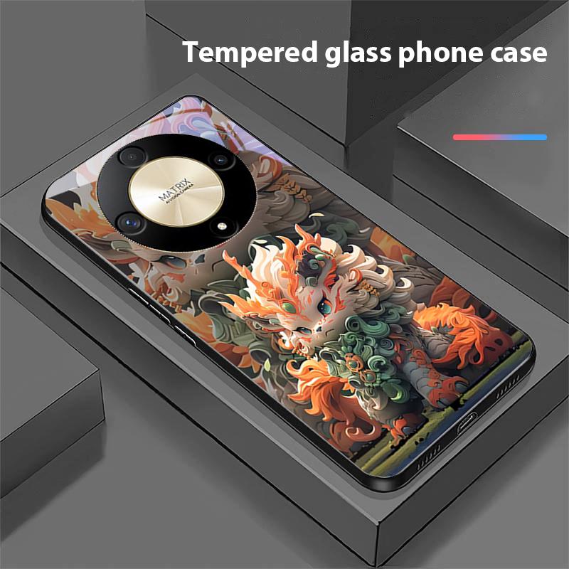 Stil Chinezesc Leu Pentru Honor Magic 6 50 70 90 Lite X7b 200 Pro Nova 10 Nova 5T X6 P30 Pura 70 Ultra Carcasă Telefon din Sticlă Călită