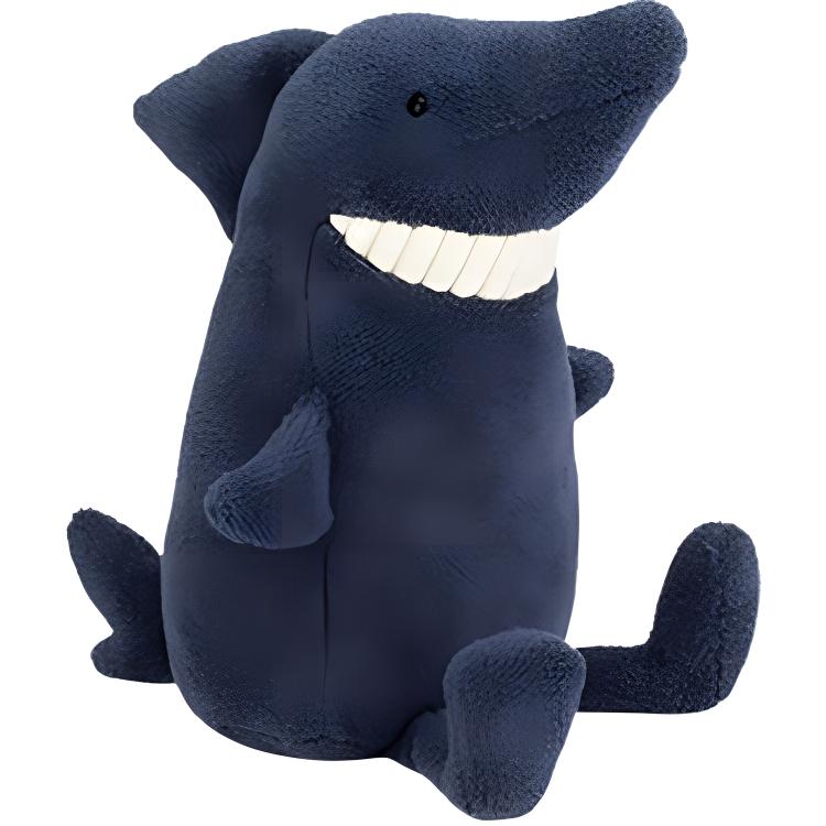 

JELLYCAT Smiling Big Fangs Animal Bucktooth Shark Soothing Dark Blue Doll Plush Doll 36cm High