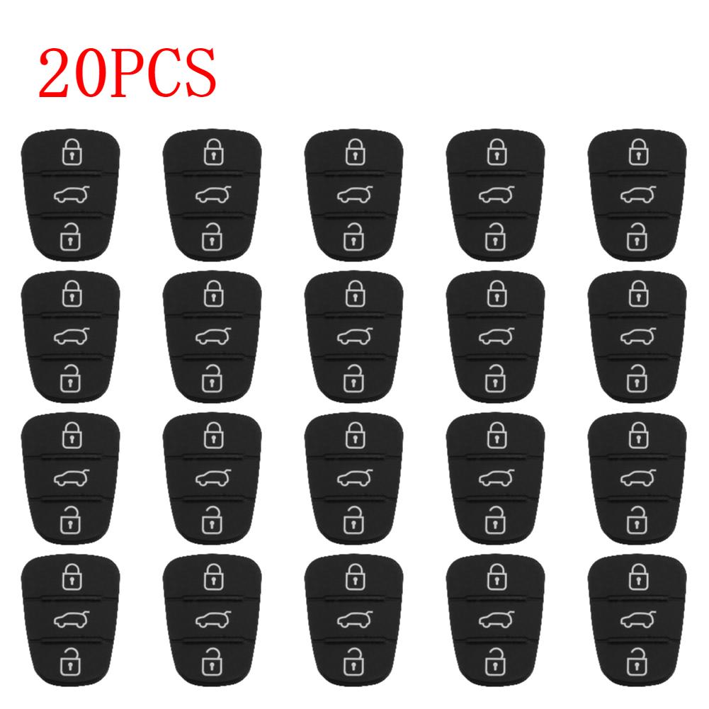 10-50PCS Replacement 3 Button Remote Key Fob Case Rubber Pad For Hyundai I10 I20 I30 IX35 for Kia K2 K5 Rio Sportage Flip Key