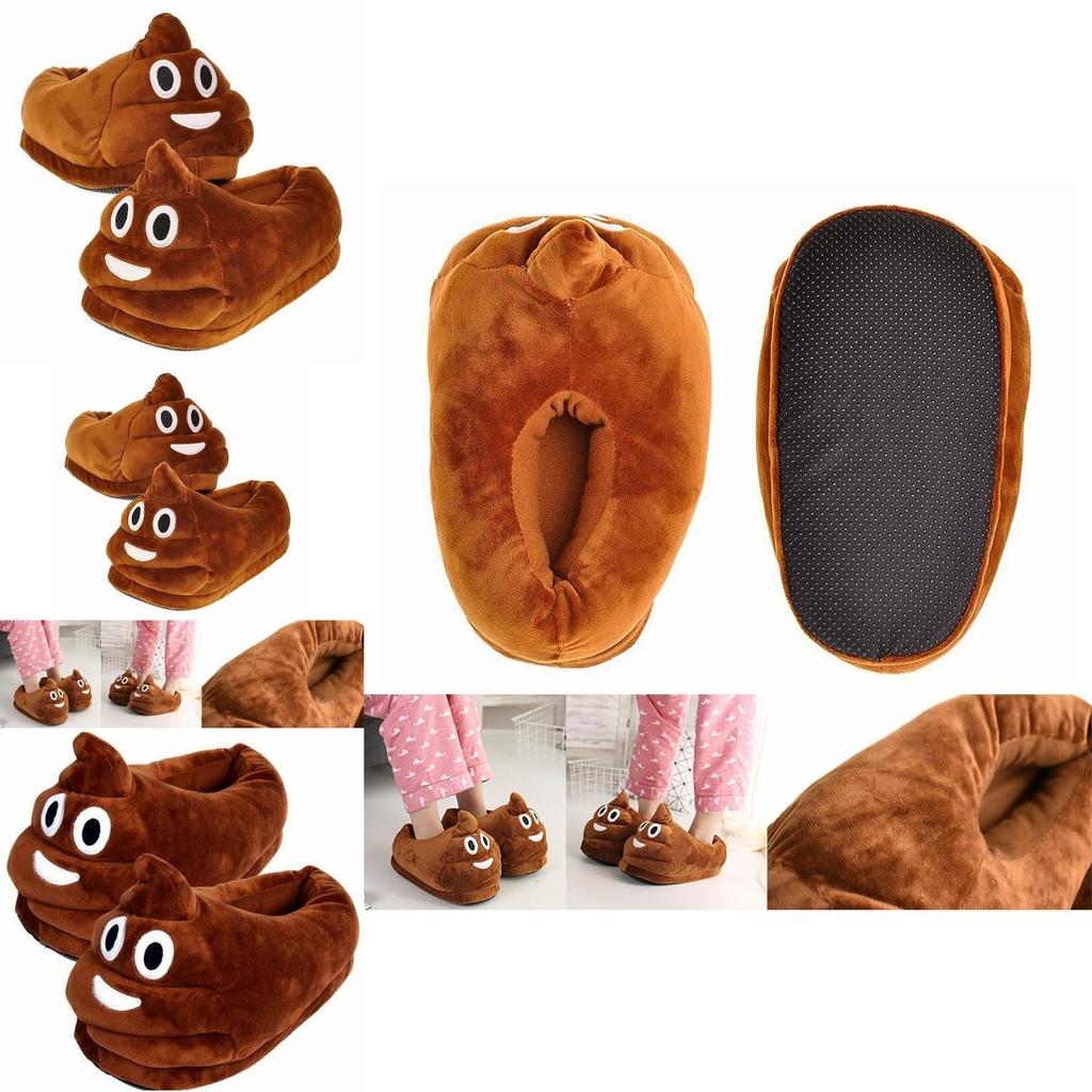 Super Soft Unisex Poop Emoji Plush Slippers For Home Indoor Comfort