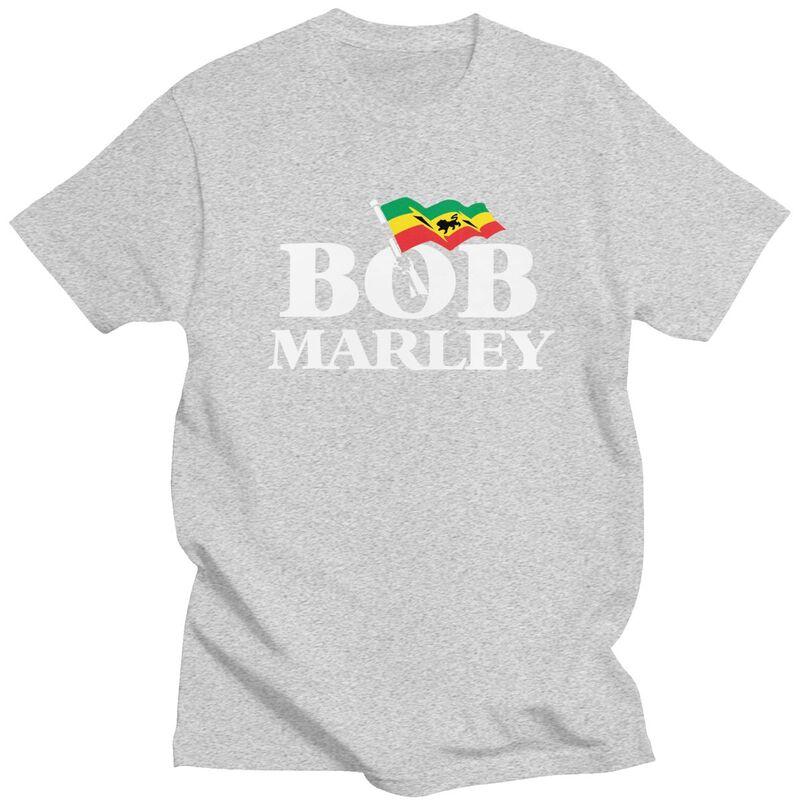 Custom Classic Jamaica Singer Reggae Rock Bob Marley T Shirts Men Short Sleeve Tee Pure Cotton Slim Fit Tshirt Merch
