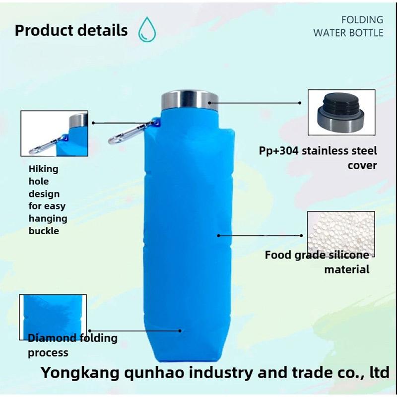 700Ml Silicone Folding Water Bottle Creative Outdoor Portable Stretch Cup Food Grade Outdoor Sport Water Bottle Foldable Cup Set
