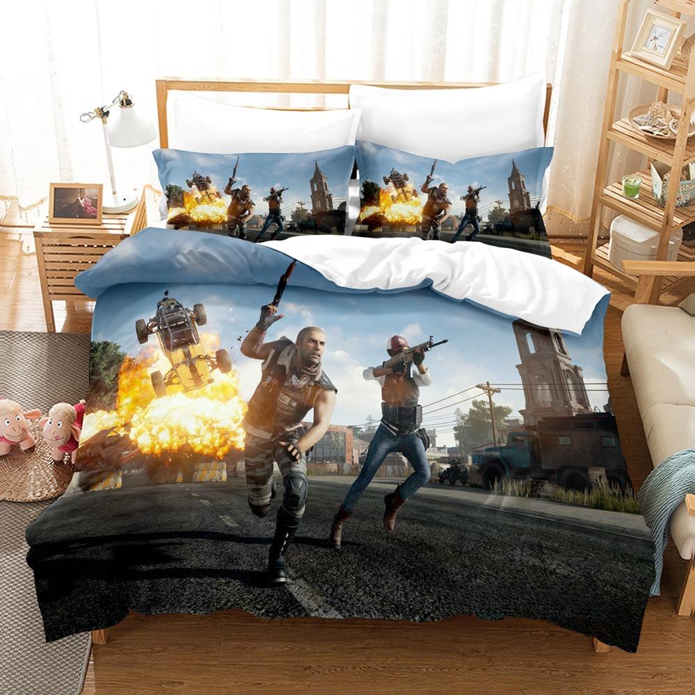 Battlegrounds Game Character Bed Linen Set , Microfibre Bedding Sets, Children's Duvet Cover for Teenagers adult Duvet Cover