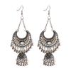Ethnic Copper Color Indian Jhumka Gypsy Zircon Boho Geometric Lantern Tassel Oxidized Earrings Women's Afghan Hanging Earrings