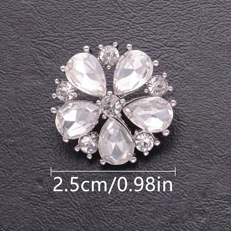 Designer Rhinestone Flower Buttons Hollow 3Pcs 15mm 21mm 25mm DIY Craft Accessories For Home Sewing Projects