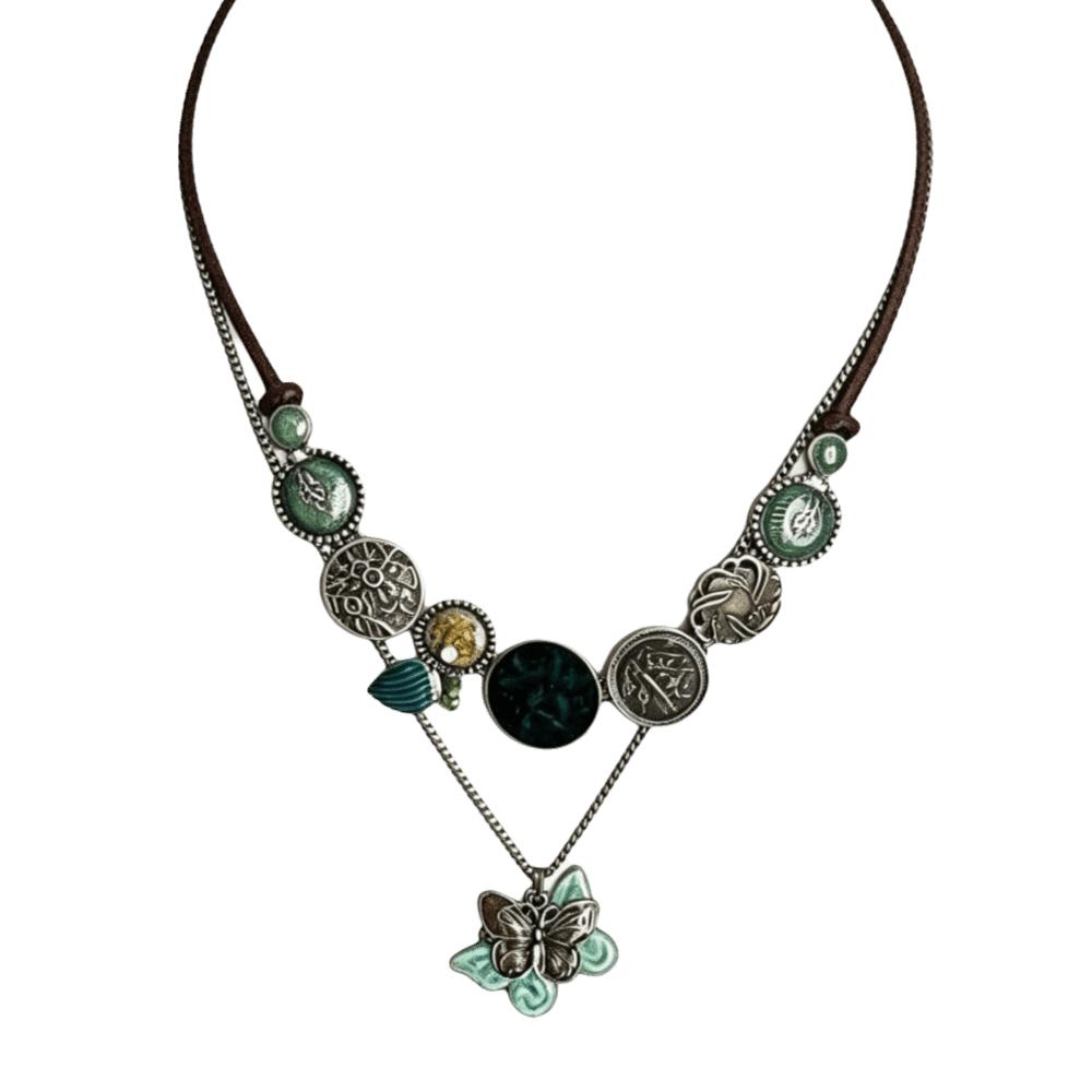 Multi Layer Butterfly Necklace Bohemia Women Neck Chain Ethnic Style Vintage Necklace Women