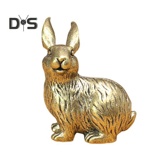 

Латунные фигурки кроликов, старинная золотая статуэтка кролика, миниатюрное пасхальное украшение для домашнего стола, для гостиной, фермерского весеннего декора A