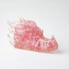 Resin Crystal Dragon Head Figurine With Natural Waterstone For Home Office Decor