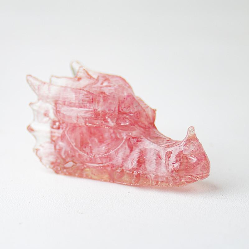 Resin Crystal Dragon Head Figurine With Natural Waterstone For Home Office Decor
