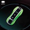 For Porsche Cayenne Coupe Panamera Taycan 911 971 9Ya Macan Boxste Carbon Fiber Car Key Fob Case Cover Keyless Chain Ring Holder