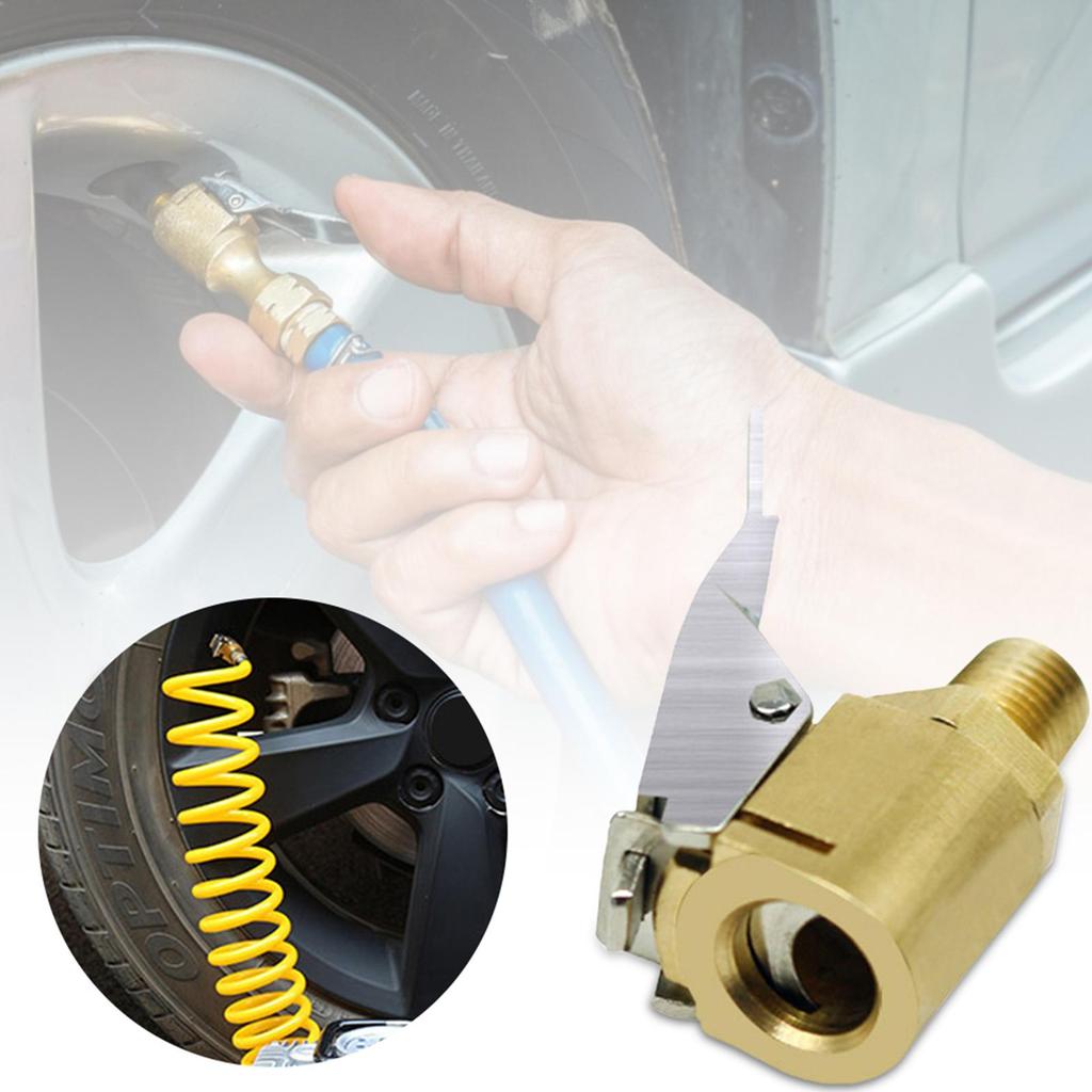 Air Chucks for Tires Quick Connect Air Chucks Brass Air Chuck Multifunctional Tire Chuck Heavy Duty Lock On Tire Inflator Chuck