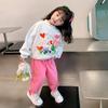 Korean Girls Spring Autumn Sweatshirt 3D Decorative Fashionable Top For Kids And Toddlers