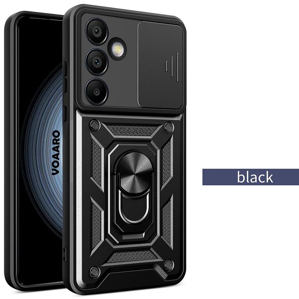 Slide Lens Armor Funda for Samsung Galaxy S24 FE Ultra S23 Plus Ultra M15 F15 M55 A15 A55 A35 5G Case Magnetic Ring Stand Cover