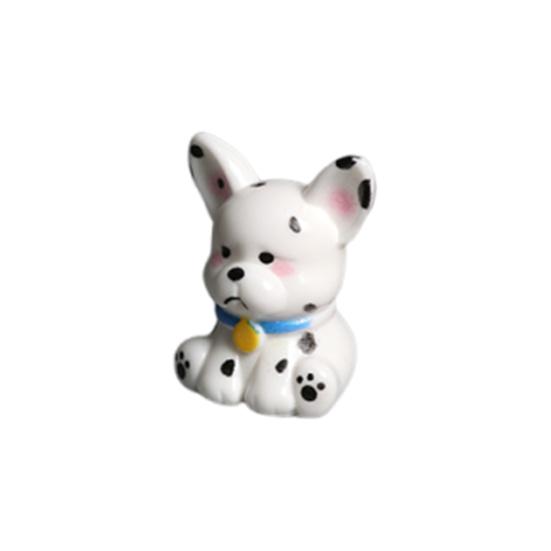 2 Pcs Mini Dog Figurines, Tiny Resin Puppy Figures, Cute Miniature Animal Statues for Desktop, Car Decoration, Micro Landscape, Dollhouse Accessory