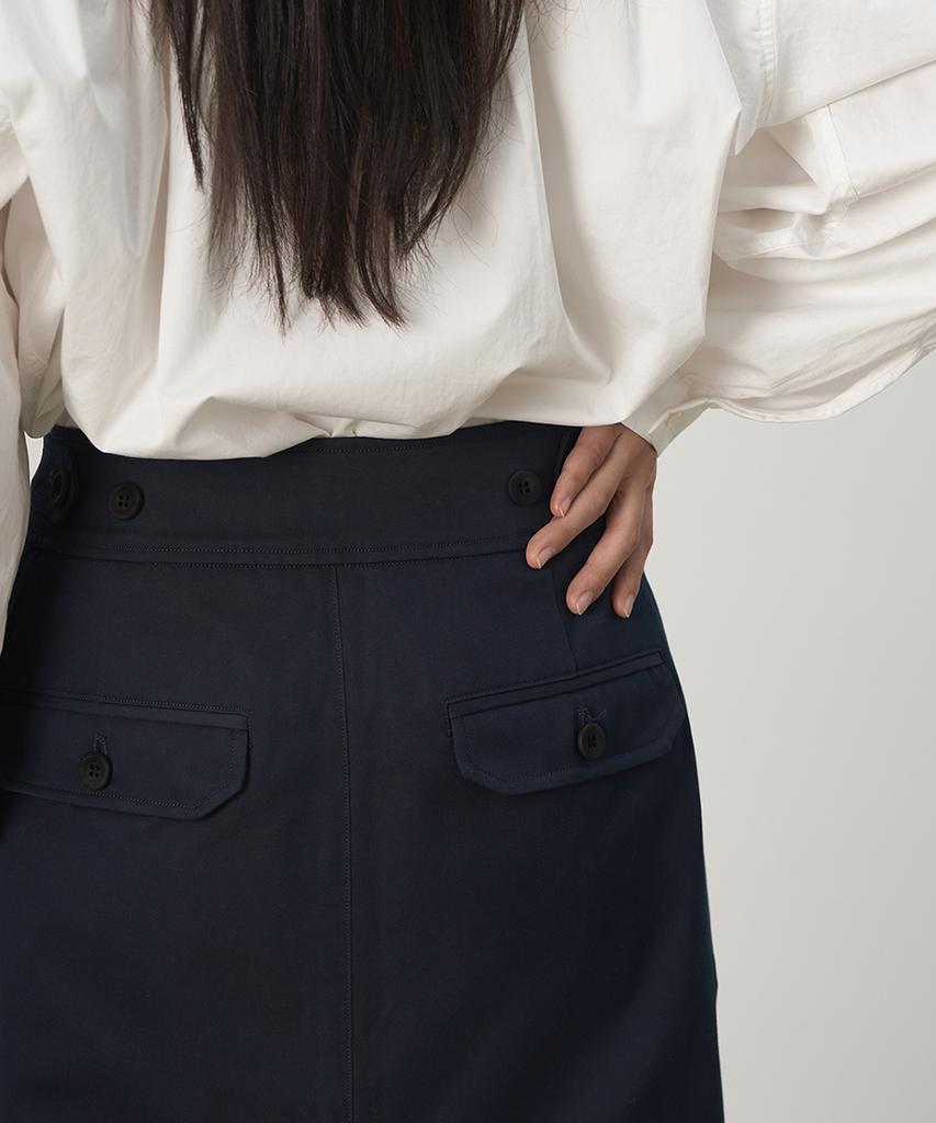 Leopeusaideuhwaiteulabel Blend 2Tuck Skirt Navy