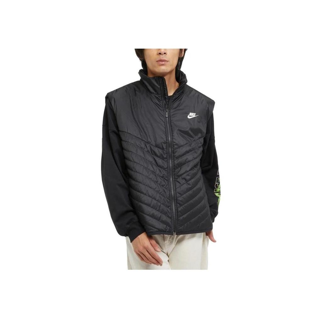 Nike Solid Color Stand Collar Zipper Sleeveless Vest Men Vests Black FB8202-011