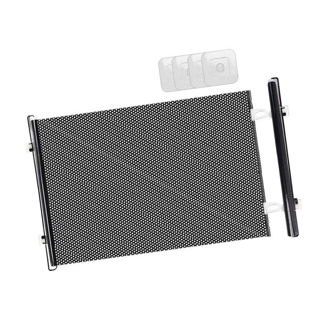 Auto Extending Pet Gate White Mesh Barrier For Cats Dogs With Metal Frame Easy No Tools Installation Space Saving Home Safety Solution