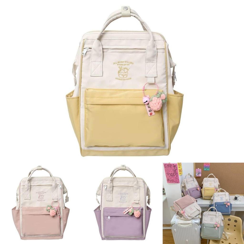Vibrant Nylon Backpack For Girls Lightweight Waterproof Trendy Daily Use Bag