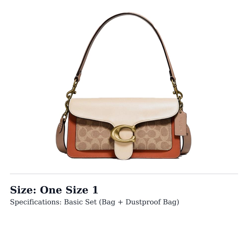 COACH Tabby Leather God Of Wine Bag, Handbag, Crossbody Bag, Shoulder Bag Medium Women's Brass & Tea Brown & Ivory 91215-B4SBI