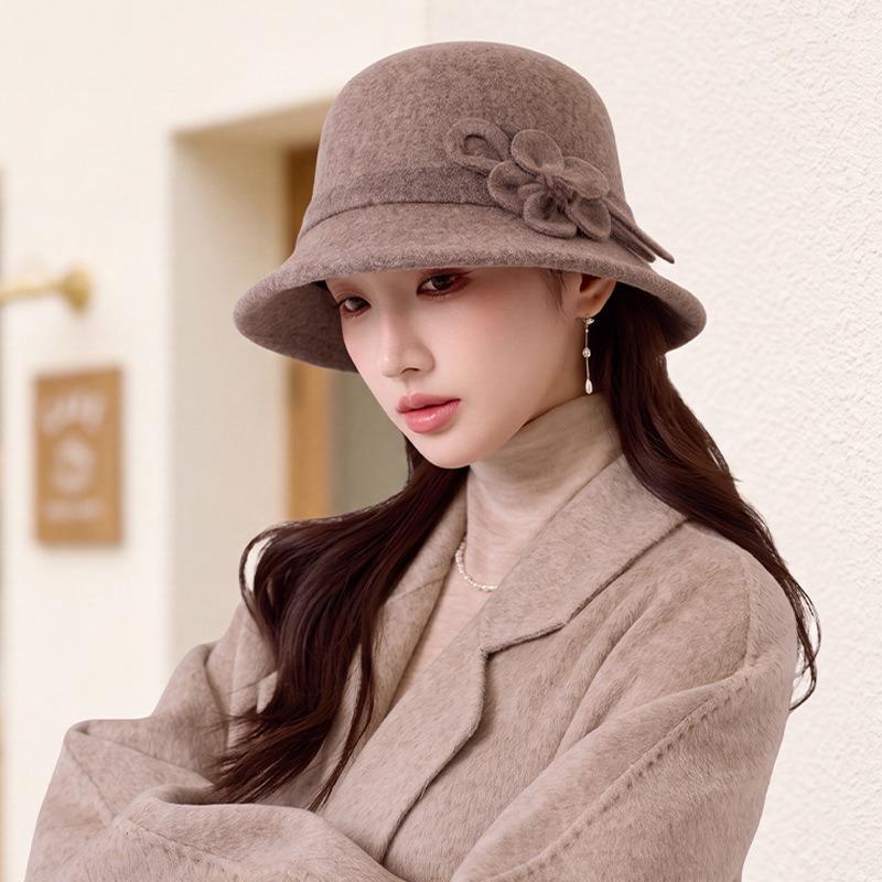 Women S Large Head Size Winter Autumn Warm Wool Blend Bucket Hat