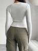 2025 European Autumn/Winter Slim Fit Long Sleeve Women’s Open Shirt