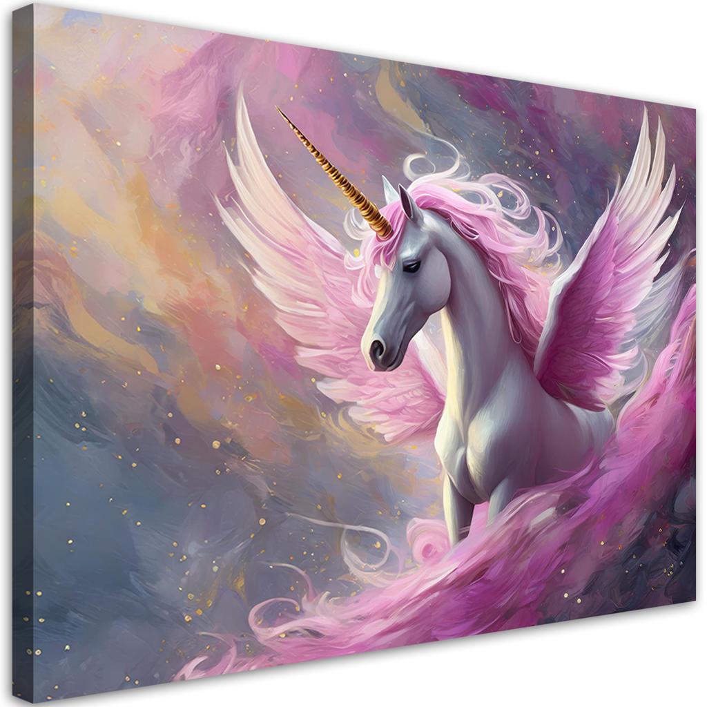 Canvas Print, Pink Unicorn