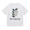 Women's Oversize Comfortable Classic T-Shirt Leaf Growth Metaphor Printed Tops