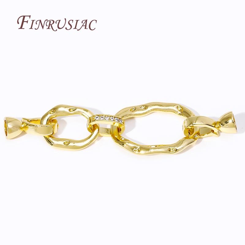 18K Gold Plated Brass Zircon Connector Clasps For Jewellery Making DIY Bracelet/Necklace Accessories Trendy Jewelry Clasp