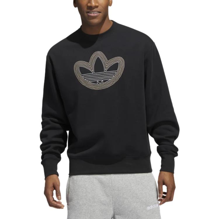 adidas Originals Crew Neck Sweatshirt Men Tops Black HI2975