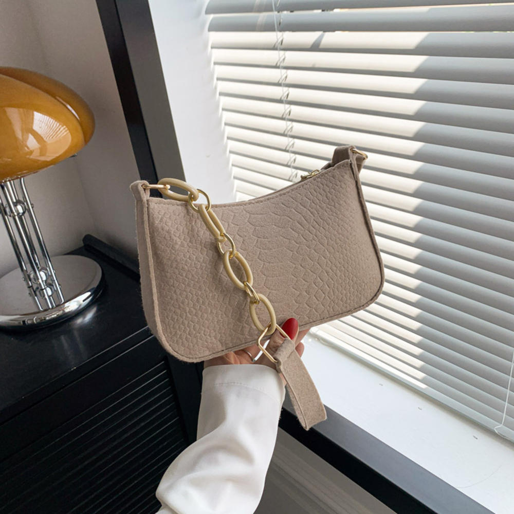 Fashi Felt Cloth Pattern Shoulder Bags For Women Small Handle Underarm Bag Clutch Luxury Solid Color Female Handbag With Purse