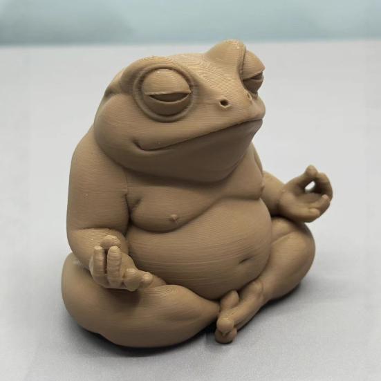 Zen Frog Ornament Frog Sitting In Meditation Figurine 3D Printed Desktop Frog Statue for Home Office Bookshelves Cabinet Decoration
