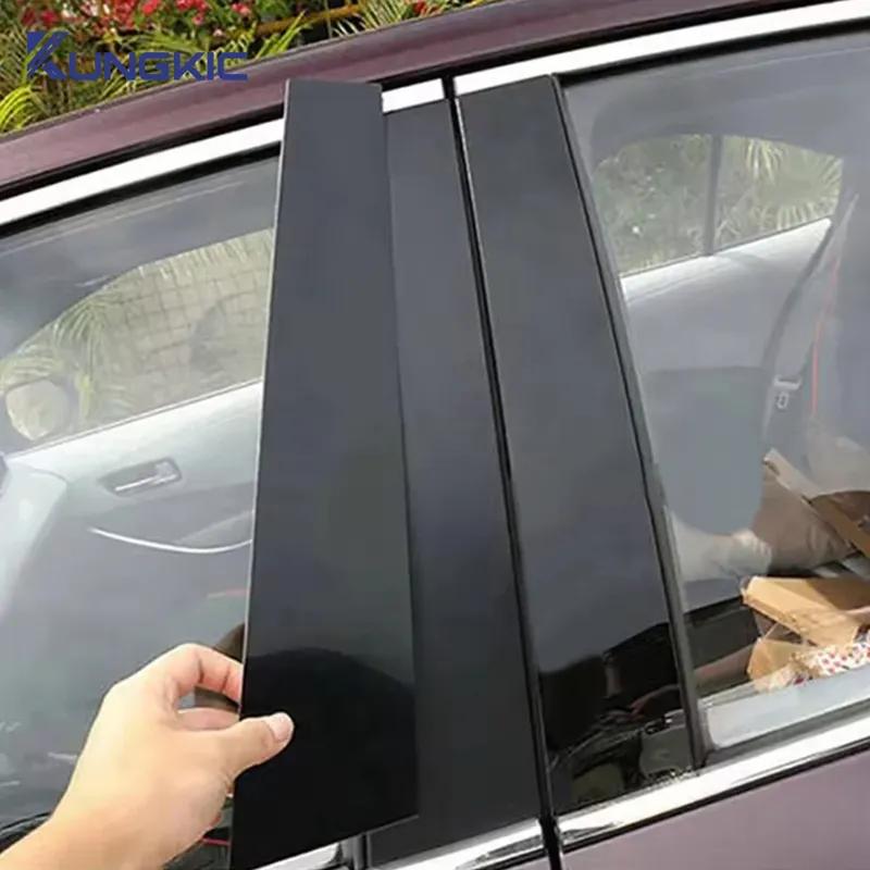 Car Window Door Column B C Pillar Post Trim Stickers For Toyota RAV4 2024 2025 Glossy Black Accessories