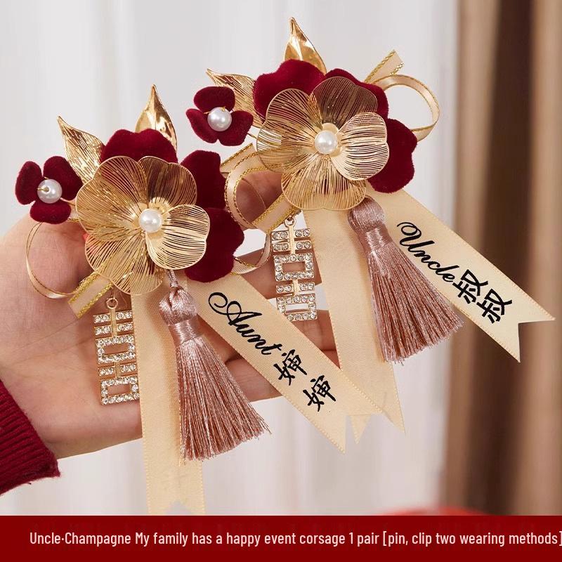 Komplettes Hochzeits-Ansteckblumen-Set für Braut, Bräutigam & Familie - Florale Accessoires vor der Hochzeit