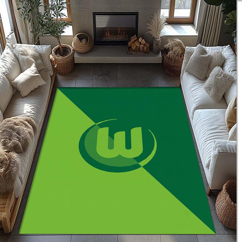 VfL Wolfsburg FC Soccer Football Pattern Soft Area Rug Non Slip Indoor Floor Carpet Sports Decor Mat for Bedroom