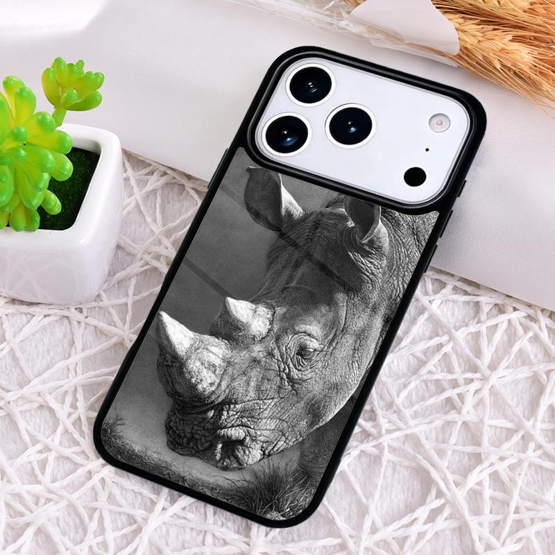 Animal Rhino Phone Case for iPhone 17 Air 16 15 11 12 14 13 Pro Max Shockproof Cover