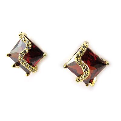 [M6942] - Κόκκινοι επιχρυσωμένοι κρίκοι 'Sissi'