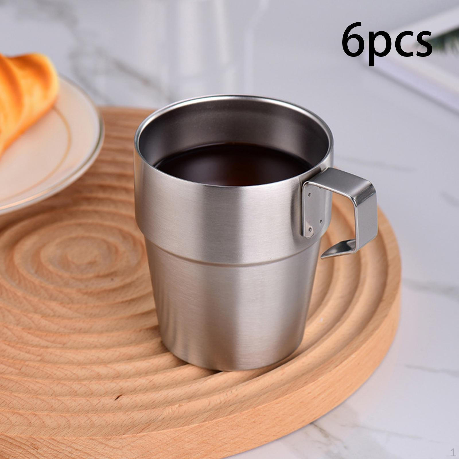 

Кофейная кружка Camping Cup объемом 300 мл с ручкой, двухстенные чашки, изолированные для чая на кухне 11x29cm серебряный