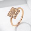 Unique Square Hollow Flower Ring For Women Fashion  Rose Gold Color With Natural Zircon Accessories Daily Fine Jewelry