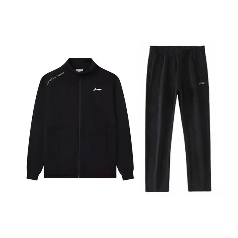 

Li Ning Простой однотонный флис Теплый Удобный Кардиган с воротником-стойкой Толстовка Повседневный спортивный костюм Унисекс толстовка Черный AWDTE83-1+AKLU881-1 L