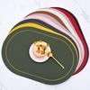 3pcs PU Placemats, Dining Table Non-Slip Table Mat, Heat Insulation Faux Leather Place Mats Set, Nordic Style Solid