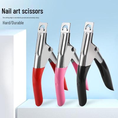 Nagelkunst U-förmige Nagelspitzenschere - DIY French Cutter mit Lichttherapie für Nagelverlängerungen