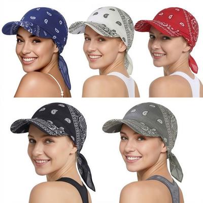 Cappelli da Baseball alla Moda a Tesa Larga Foulard Pre-annodato Traspirante Visiera Parasole Turbante Leggero Bandana Cappello da Sciarpa Donna Esterno