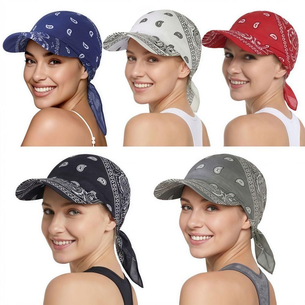 Módní široký okraj Baseballové čepice Šátek na hlavu Předvázaný Prodyšný Sluneční clona Turban Lehký Bandana Šátek Čepice Dámské Venkovní
