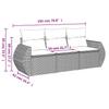 Vidaxl 3-Cz. Garden Furniture Set With Cushions, Beige, Poly Rattan