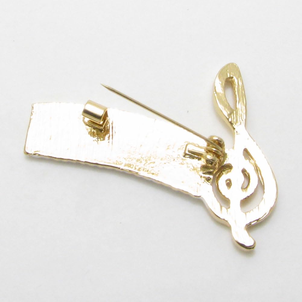 Brooch for Women and Piano Treble Musical Gold Silver Pin CHS10131 Men, Keys, Clef, Notes, Color, Color, Pin, Brooch, (Gold Color)