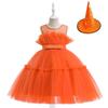 Children's Halloween Bowknot Mesh Princess Dress for First Birthday